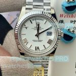 PPM Swiss 3255 clone Gain Weight Rolex Day-Date II White Dial 40mm President Watch 